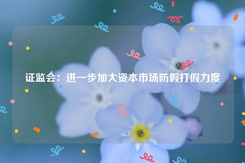 证监会：进一步加大资本市场防假打假力度