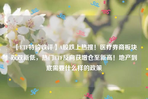 【ETF特约收评】A股跌上热搜！医疗券商板块双双新低，热门ETF反向获增仓至新高！地产到底需要什么样的政策