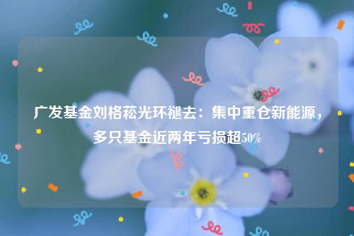 广发基金刘格菘光环褪去：集中重仓新能源，多只基金近两年亏损超50%