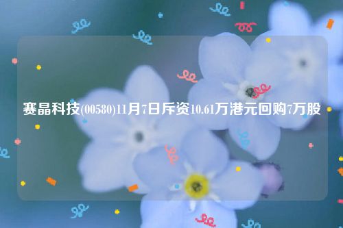 赛晶科技(00580)11月7日斥资10.61万港元回购7万股