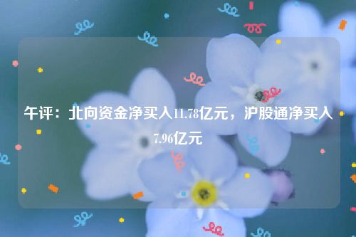 午评：北向资金净买入11.78亿元，沪股通净买入7.96亿元